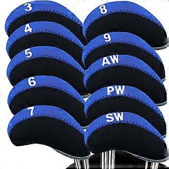 Golf Iron Club Covers Durable Long Sleeve Zipper Protect x10pcs Headcovers Golf Accessory Sets