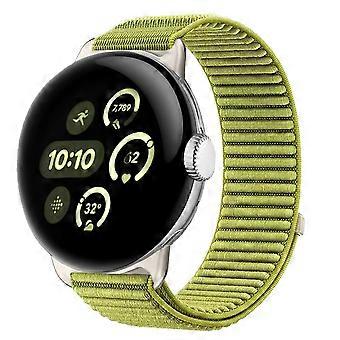 Nylon Armband für Google Pixel Watch 4 / 3 45mm mit Klettverschluss Grün