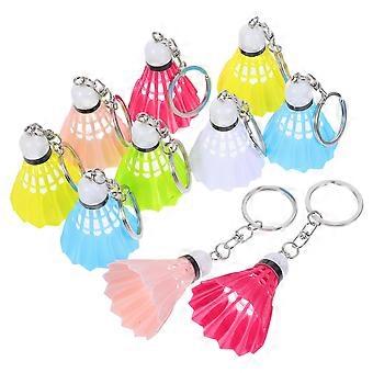 Badminton-Schlüsselanhänger, Miniatur-Sportanhänger zur Dekoration, 10 Stück, verschiedene Farben