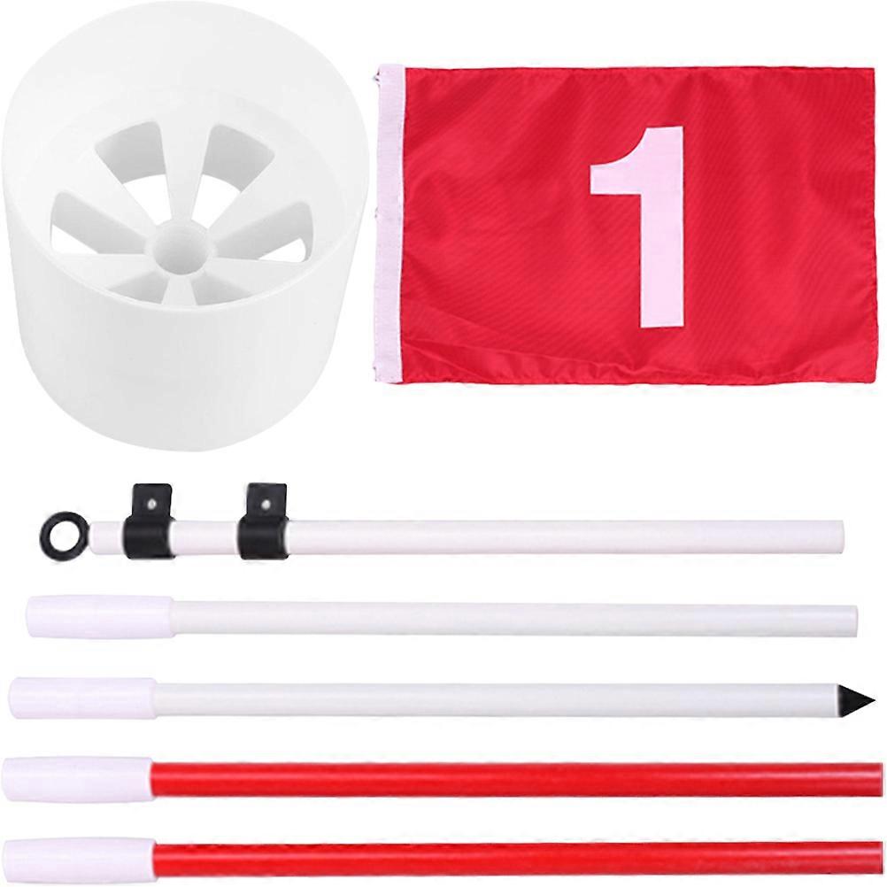 Flagstick Golf Practice Hole Cup Set for Improving Putting Accuracy 2Sets