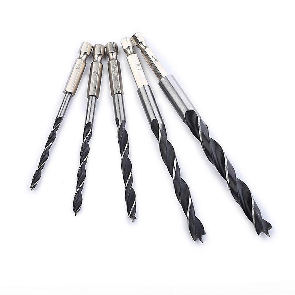 Silver Woodworking Drill Bit Set for Drill Use 5Pcs