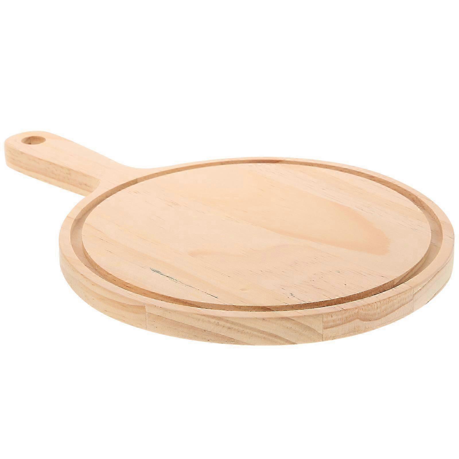 Wooden Pizza Tray with Handle for Bread Serving Practical Design