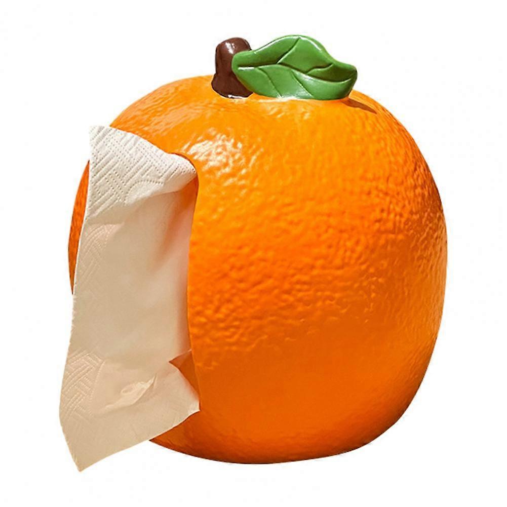 Orange Fruit Design Tissue Box Easy Pull Dispenser Smooth Surface