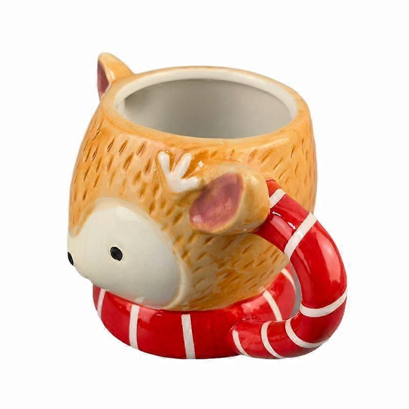 Cute Squirrel Ceramic Mug with Candy Cane Handle