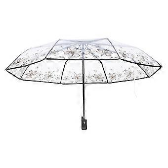 Clear Folding Umbrella Folding Umbrella Auto Open Function 2Pcs for Daily Use