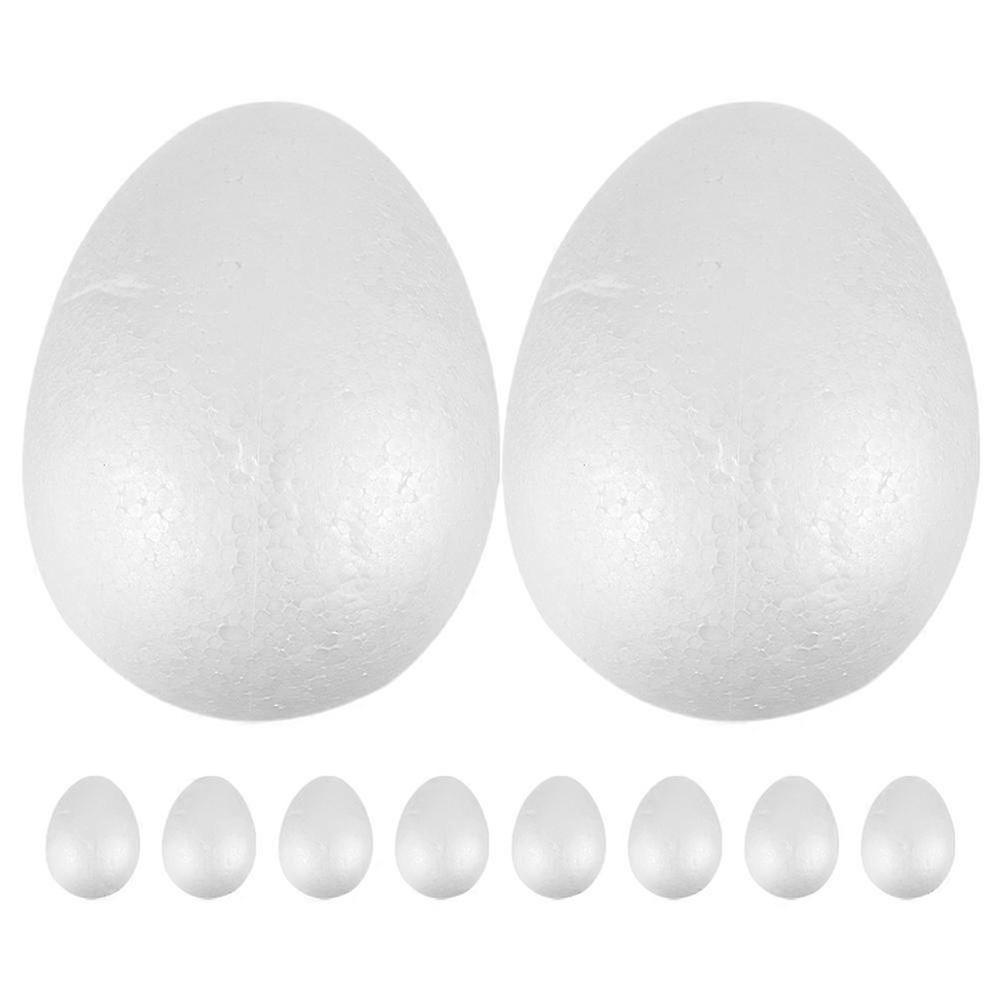 DIY Foams Egg Solid Foam Craft Eggs compatible with Decorating 10Pcs White Easter Eggs