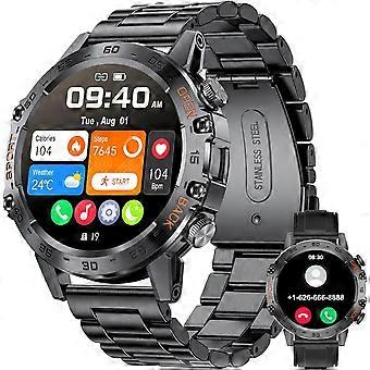 Military Smart Watch for Men,100 Sports Modes Smartwatches with Bluetooth Call (Answer/Dial Calls), for iOS/Android Black