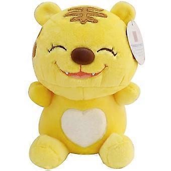Tiger Stuffed Animals Plush Toys Happy Smiling Face Dolls Gifts for Kids Yellow 8 Inches