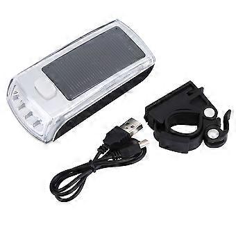 Energía solar USB impermeable LED luz de seguridad Paseo nocturno Manillar de bicicleta Flash