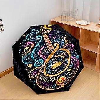 1PC Music Theme Umbrella Portable Folding Umbrella Iron Frame Hole Bone Structure Outdoor Home Umbrella A22