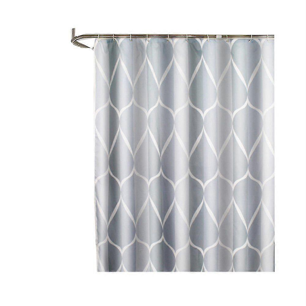 Simple Waterdrop Pattern Thicken Waterproof Shower Curtain