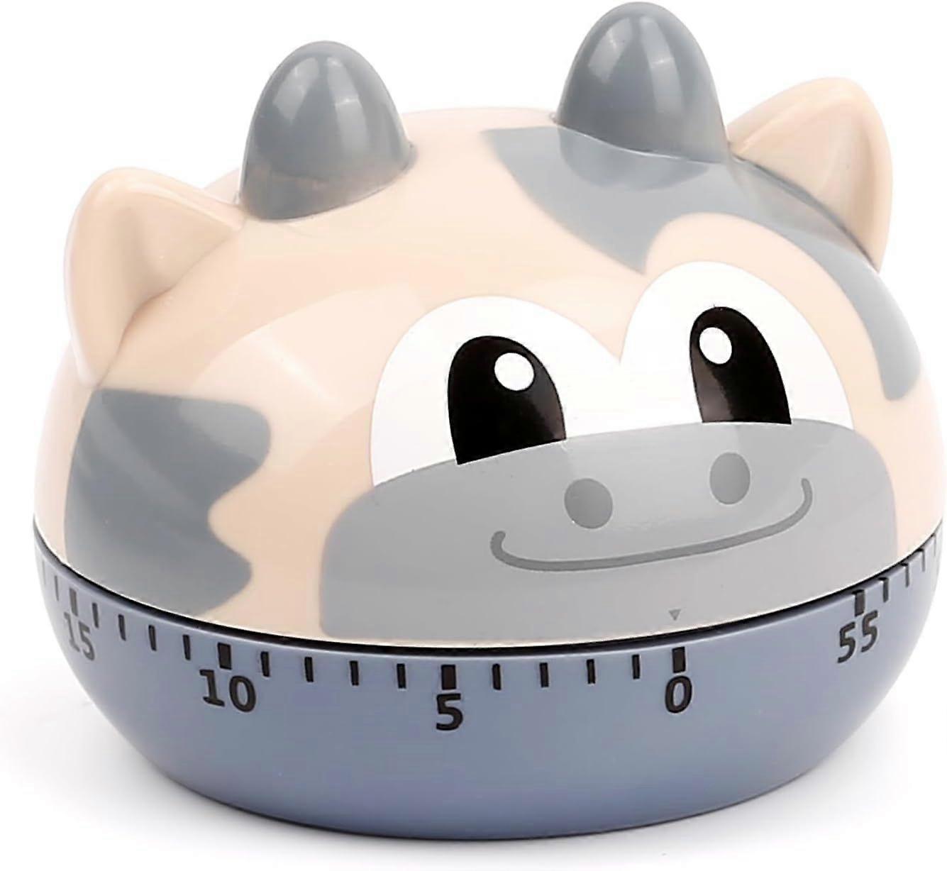 1  PCS  Cute Kitchen Timer Mechanical Timer for Kids (Yellow Cow)