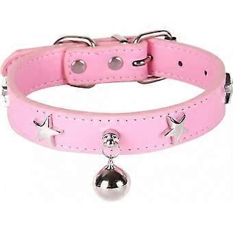 Veeki Dog Collar With Bell And Star Studs,dog Necklace For Cat Puppy Small Medium Large Dog Collar Pet Collar Adjustable Lengthm