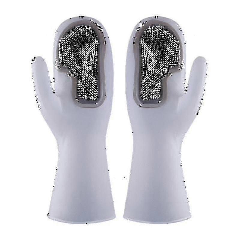 Silicone Cleaning Gloves With Kitchen Brushgrey