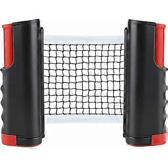 Black Red ping pong nett, uttrekkbar bordtennis nett / erstatning sett, justerbar nett, bærbar reise nett, innendørs og utendørs tilbehør