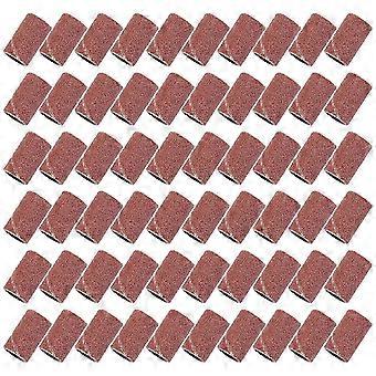 100pcs Cylindrical Grinding Heads, 6mm Inner Diameter, 180 Grit Abrasive Sleeves Sanding Bands, Compatible with Nail Drill Manicure Tools