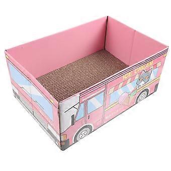 Pink Cat Scratcher Cardboard Sleeping Bed for Decoration