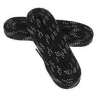 Black Polyester Hockey Shoelaces 2Pairs for Ice Skate Use