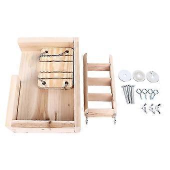 Hamsteri Wood Platform Toys Hauska interaktiivinen Large Space Hamsteri Platform tikkaiden keinulla hiiren gerbiilin pienille eläimille