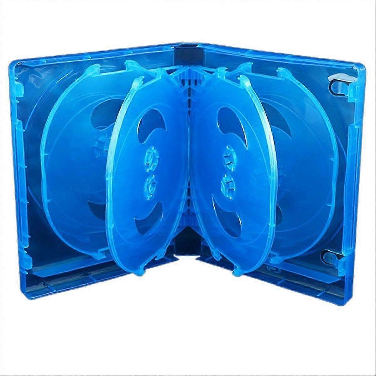 CD Storage Box 10-Piece Pack CD Case Plastic Double-Sided CD,Blue