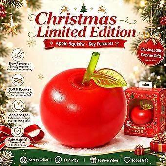 Christmas Apple Squishy Toy, Soft Slow Rising Apple Stress Ball, Fruit Sensory Fidget for Stress Relief, Cute Handheld Office Desk Decor Christmas Gif
