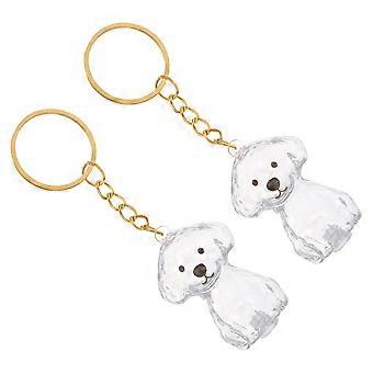 Dog Hair Keepsake Pet Hair Keepsake Keychain for Memory 2Pcs Transparent Design