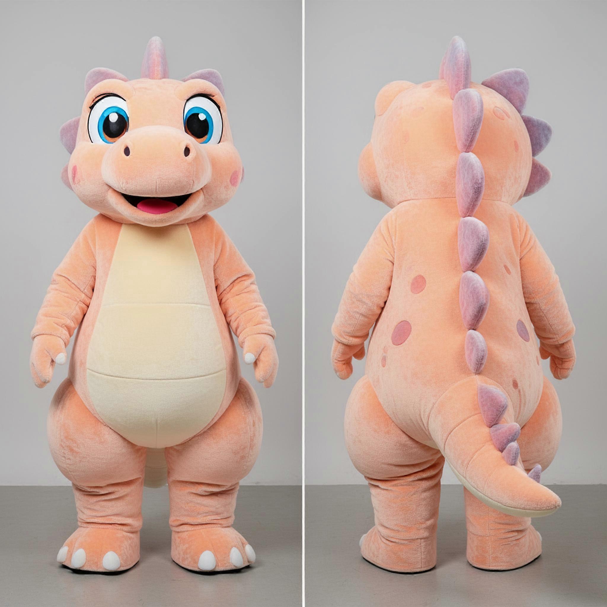 MASTICOT Peach Velvety Stegosaurus Mascot
