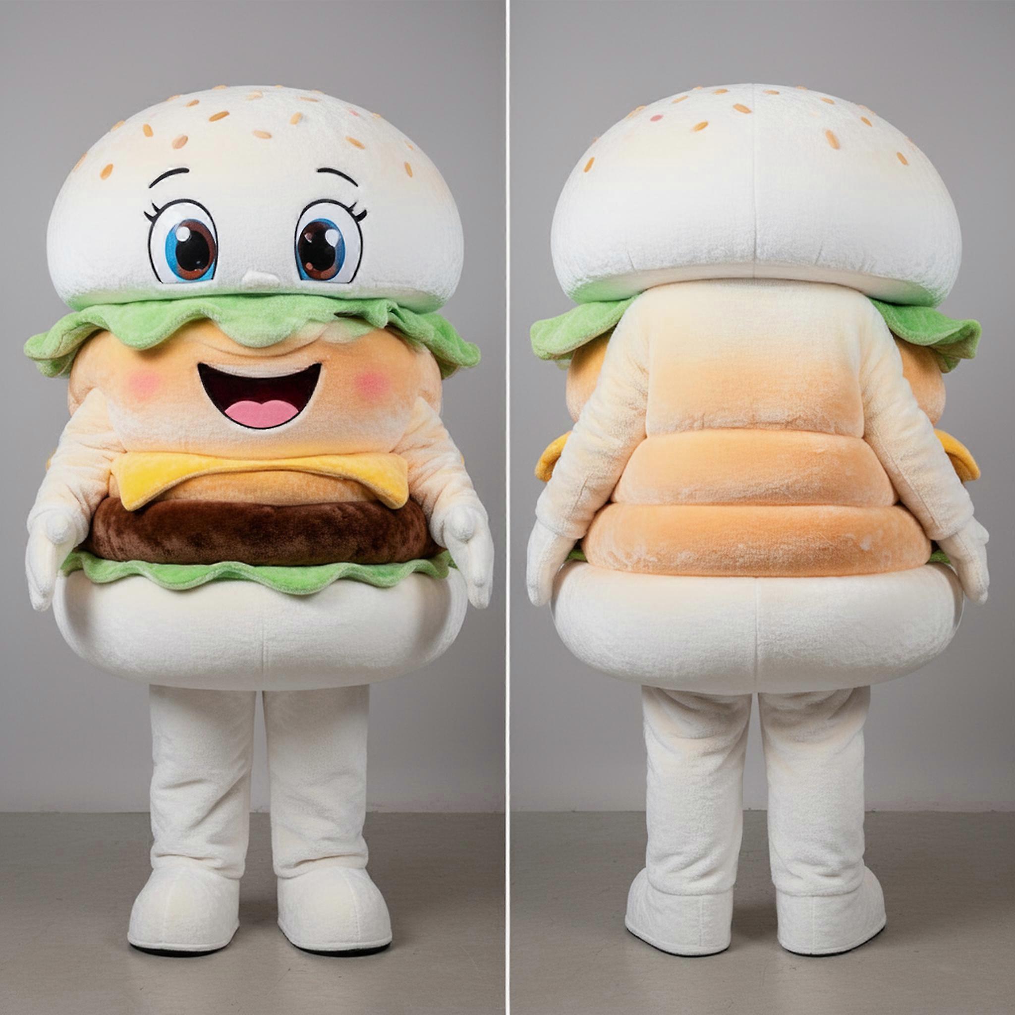 MASTICOT Creamy Round Hamburger Mascot