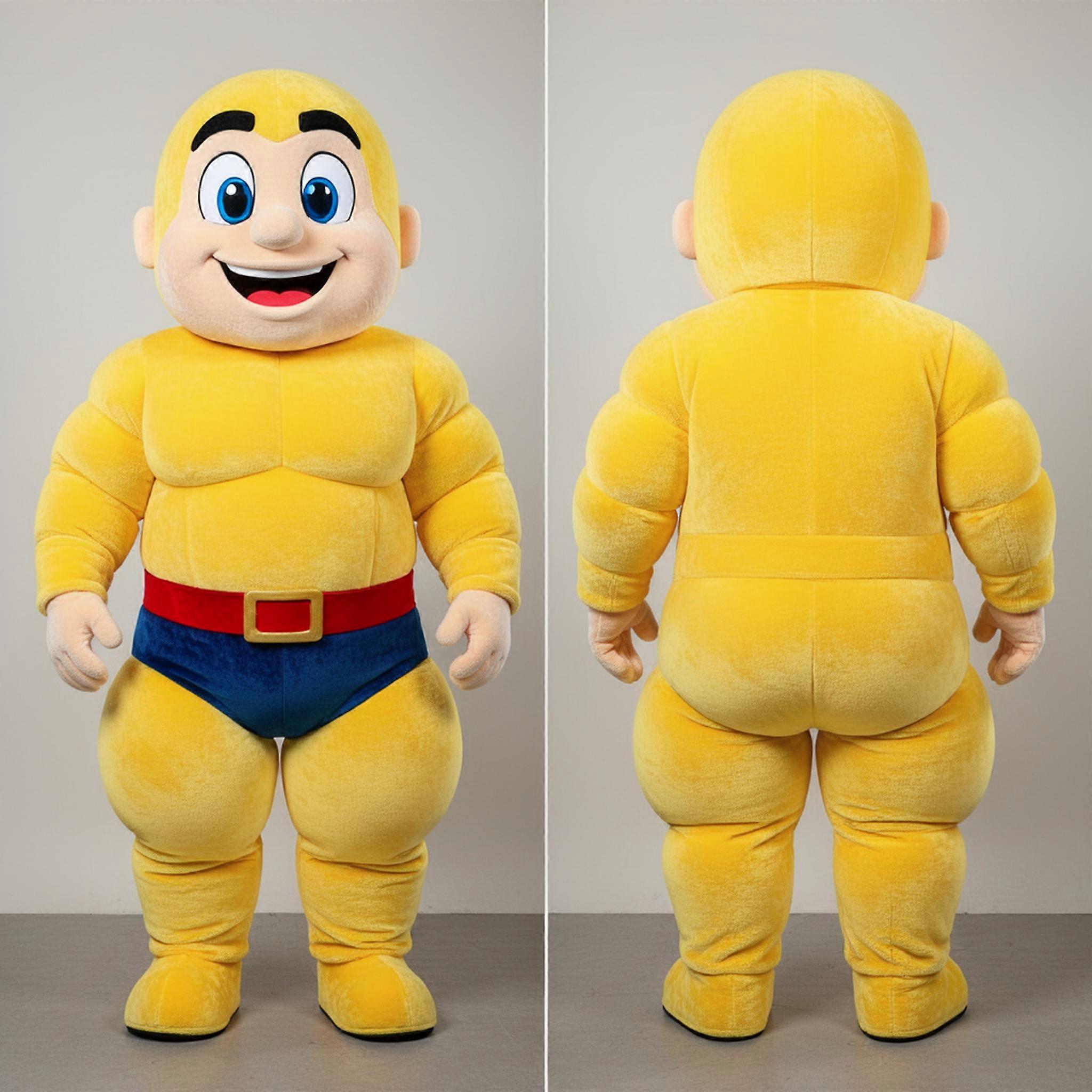 MASTICOT Gleaming Yellow Broad Shouldered Strongman Mascot