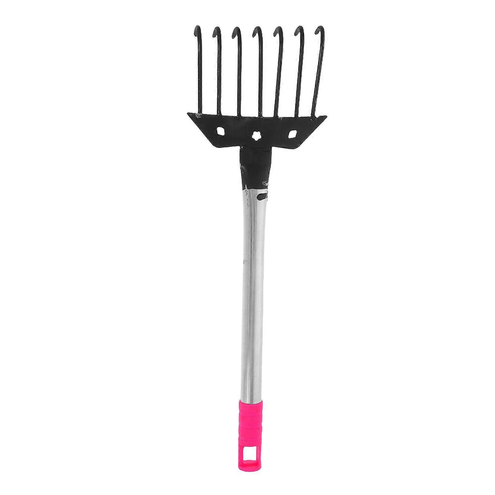 Garden Hand Rake with Seven Teeth for Efficient Soil Digging Portable Tool