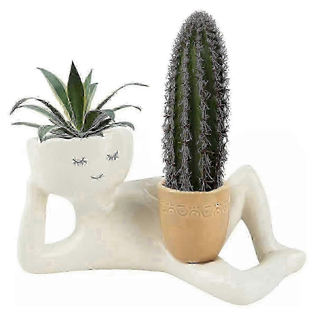 Smiling Head Resin Planter Pot