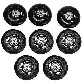 8 Pack 64mm Inline Skate Wheels featuring Bearings for Roller Skates - High Performance Replacement Wheels