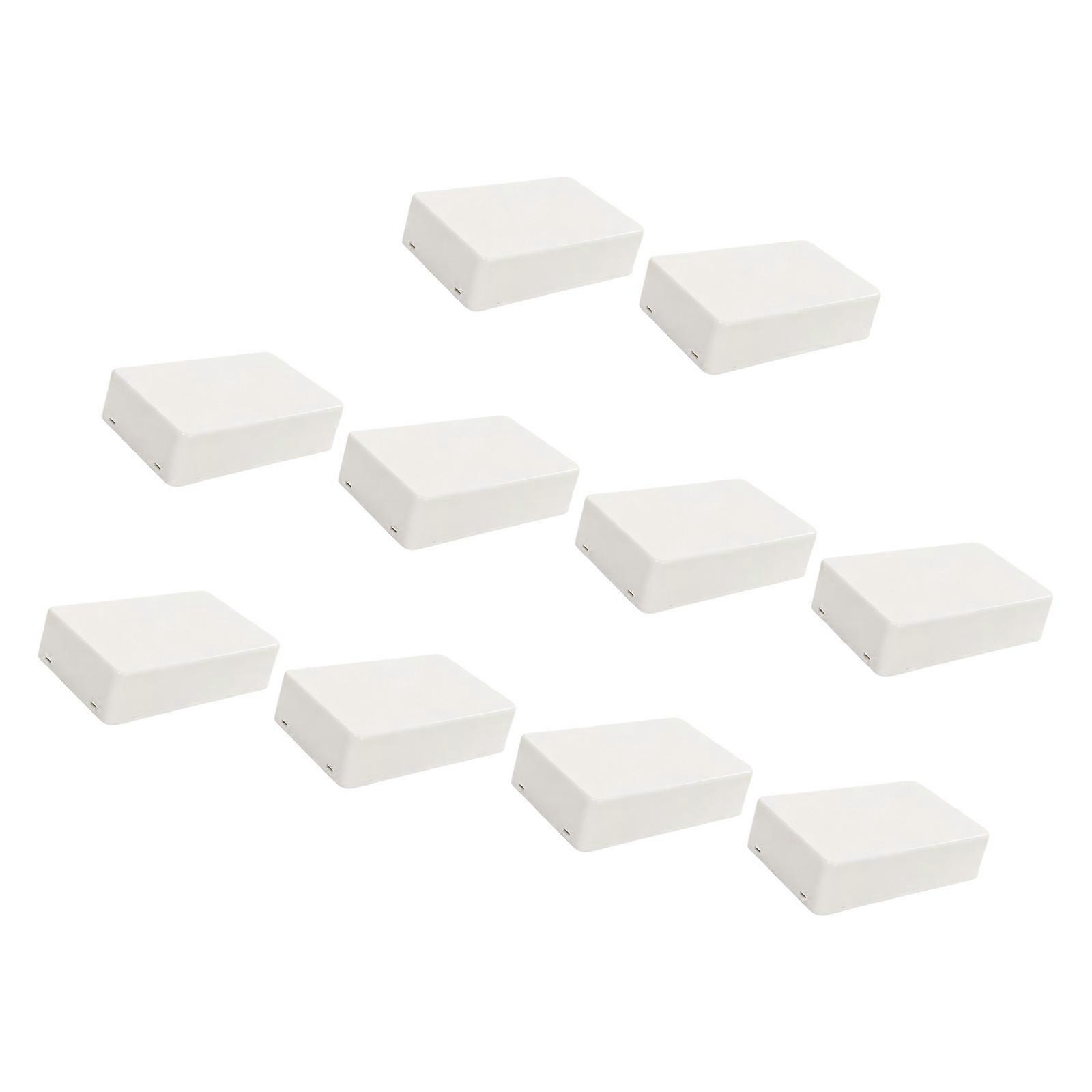 ABS Wire Connection Case, Rectangular Cable Enclosure Housing with Side Openings, 10 Pack for Home Electrical Installation  White