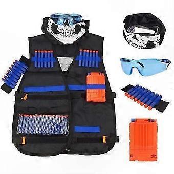 Adjustable Tactical Vest Kit for Kids, Includes 60 Darts, Protective Eyewear, Soft Darts, Scarf, and Wristbands