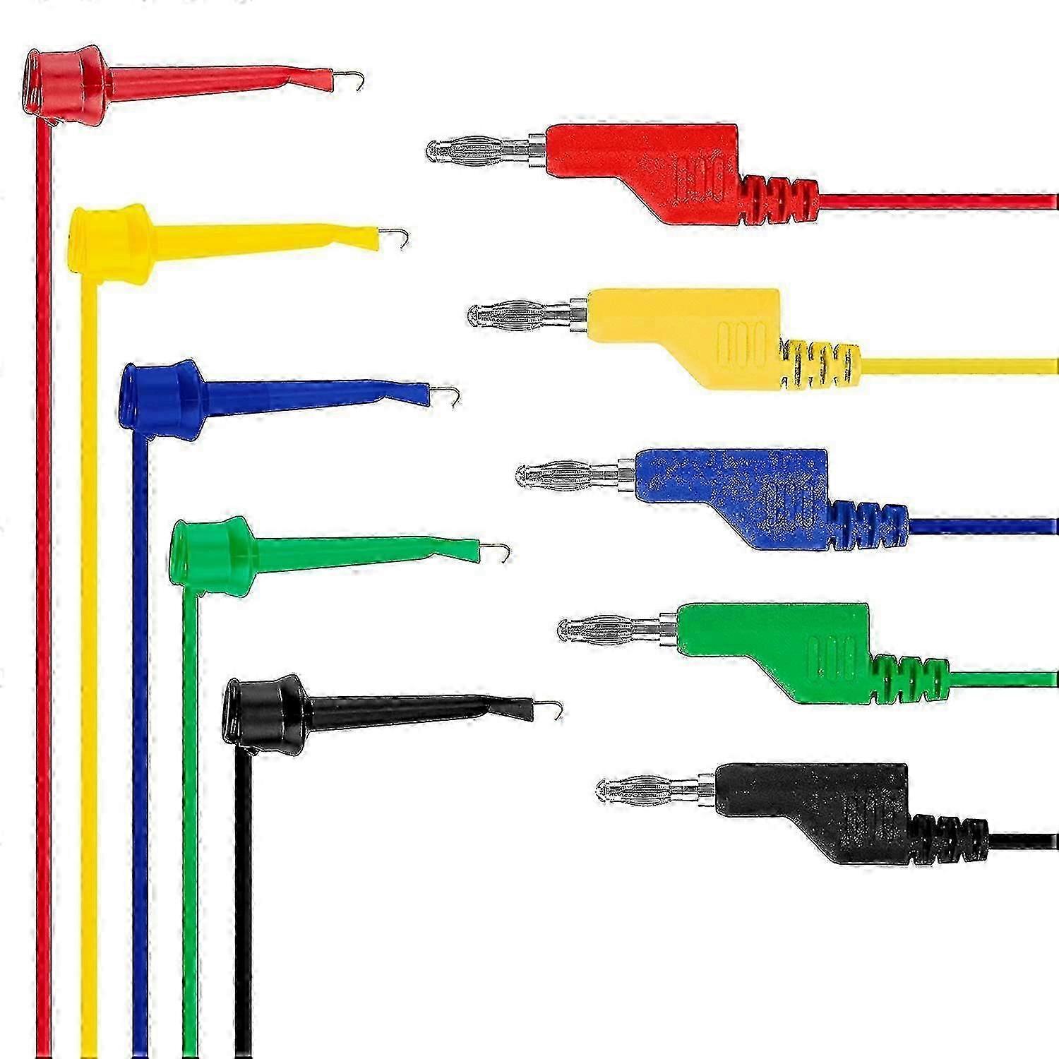 5 Pack 39 Inch Stackable Banana Plug Test Leads, 500V Hook Wire Testing Set