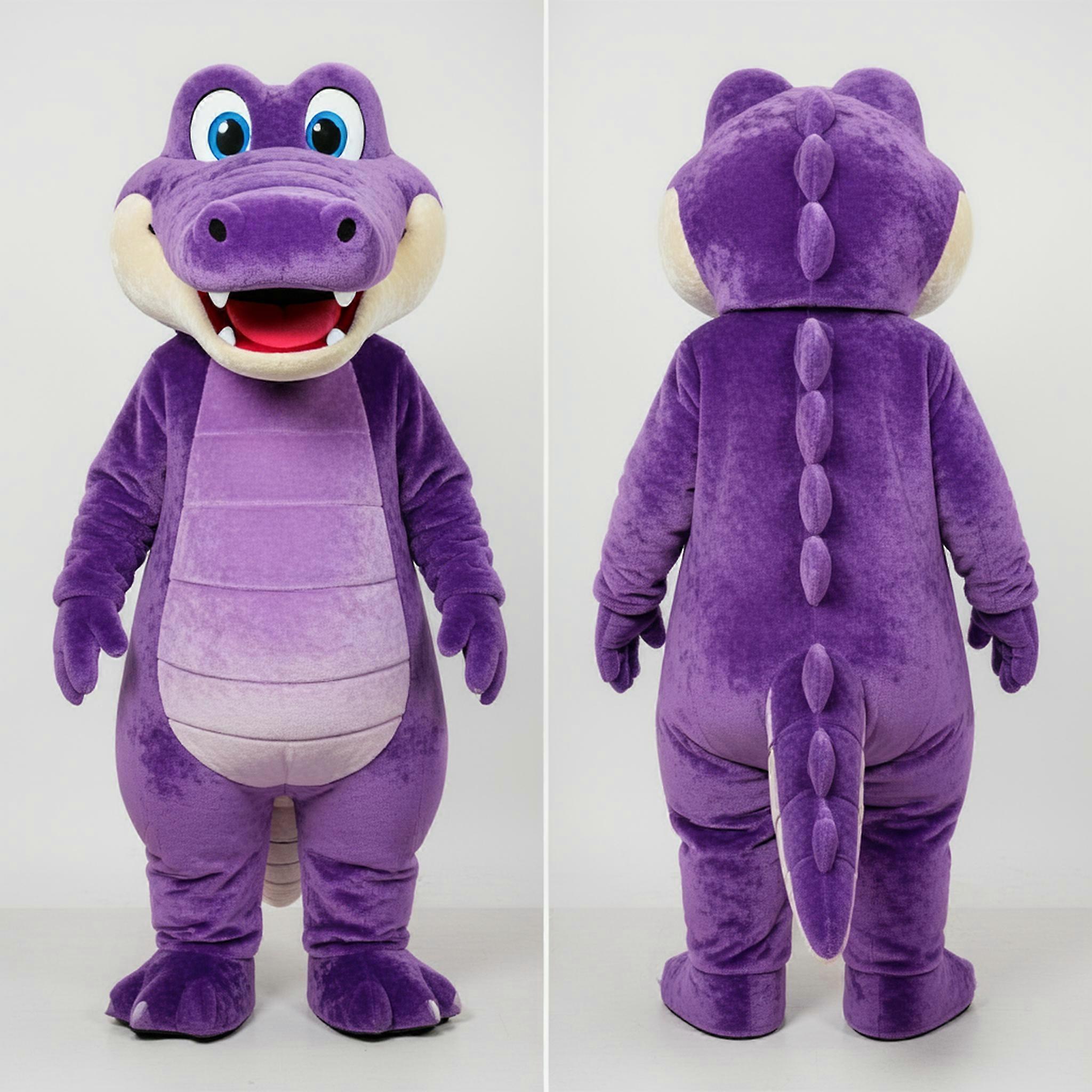 MASTICOT Purple Friendly Crocodile Mascot