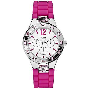 Guess watches ladies varis Quartz Analog Woman Watch with Silicone Bracelet W10615L2