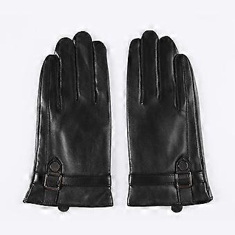 Leather Gloves Men's Winter Thermal Leather Gloves Motorcycle Riding Comfortable Suede Thick Gloves