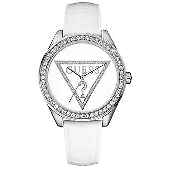 Guess watch esf.white,white watch strap for Women Analog Quartz with cowhide bracelet W65006L1