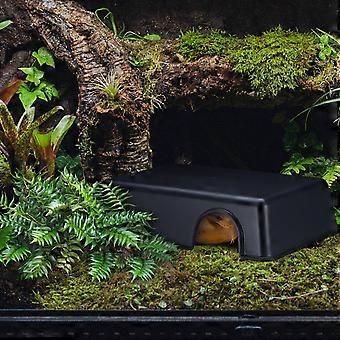 Reptile Shelter Cave Hide for Pets 5Pcs Black Plastic Ornament