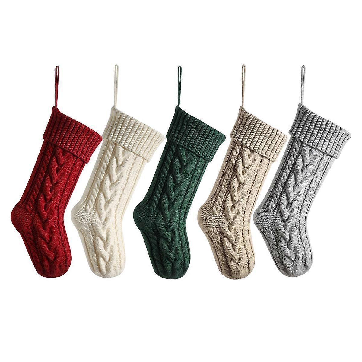 Cable-Knitted Spacious Durable Christmas Stockings