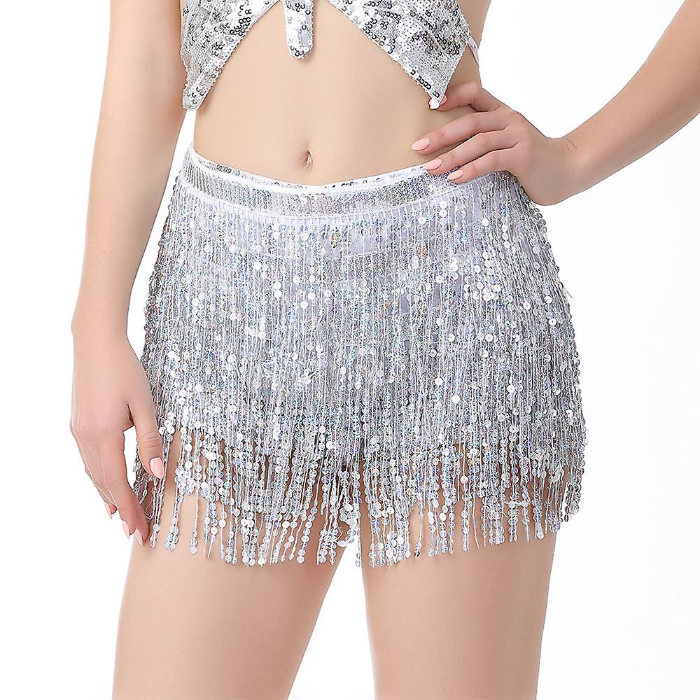 Sequin Tassel Hip Scarf Multilayer Belly Dance Belt Dance Performance Skirt