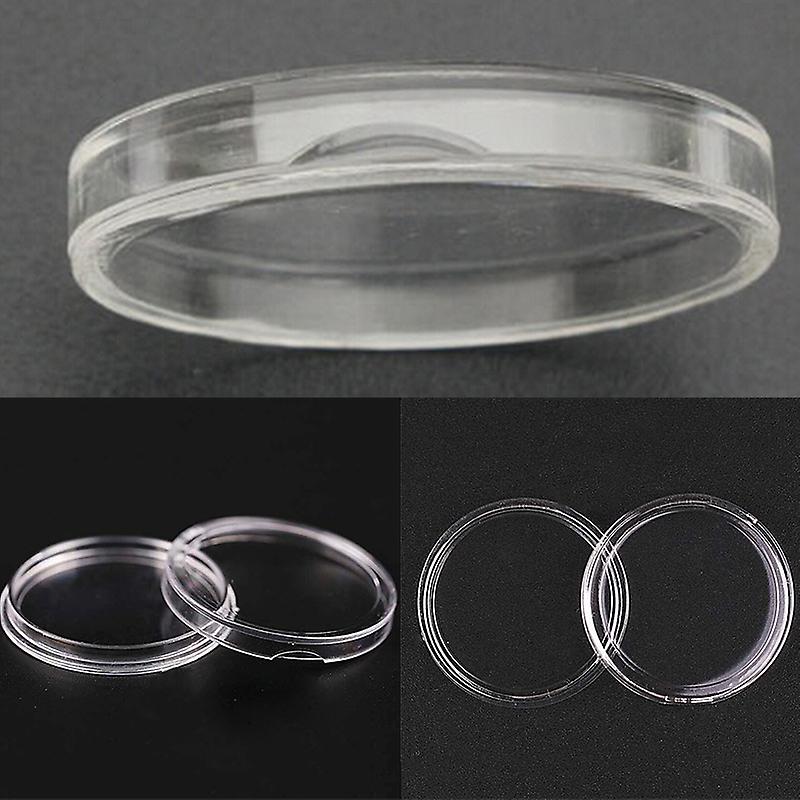 10pcs 35mm Applied Clear Round Cases Coin Storage Capsules Holder Round Plastic