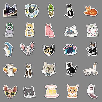 Set Da 102 Adesivi Kawaii Di Gatti In Vinile Impermeabile – Dimensioni 4,2 Cm, Per Laptop, Borracce, Scrapbooking E DIY
