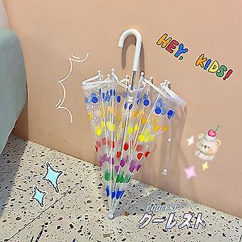 Totes Womens Mens Unisex Signature Lightweight Manual Rainproof And Windproof Clear Bubble Umbrella, One Size, Multicolor Dots