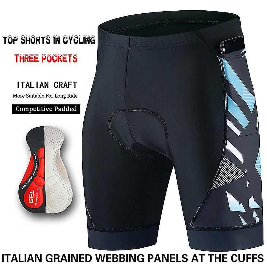 Cycling Shorts Men's Summer Moisture Wicking Tight Silicone Cushion Bicycle Shorts -e
