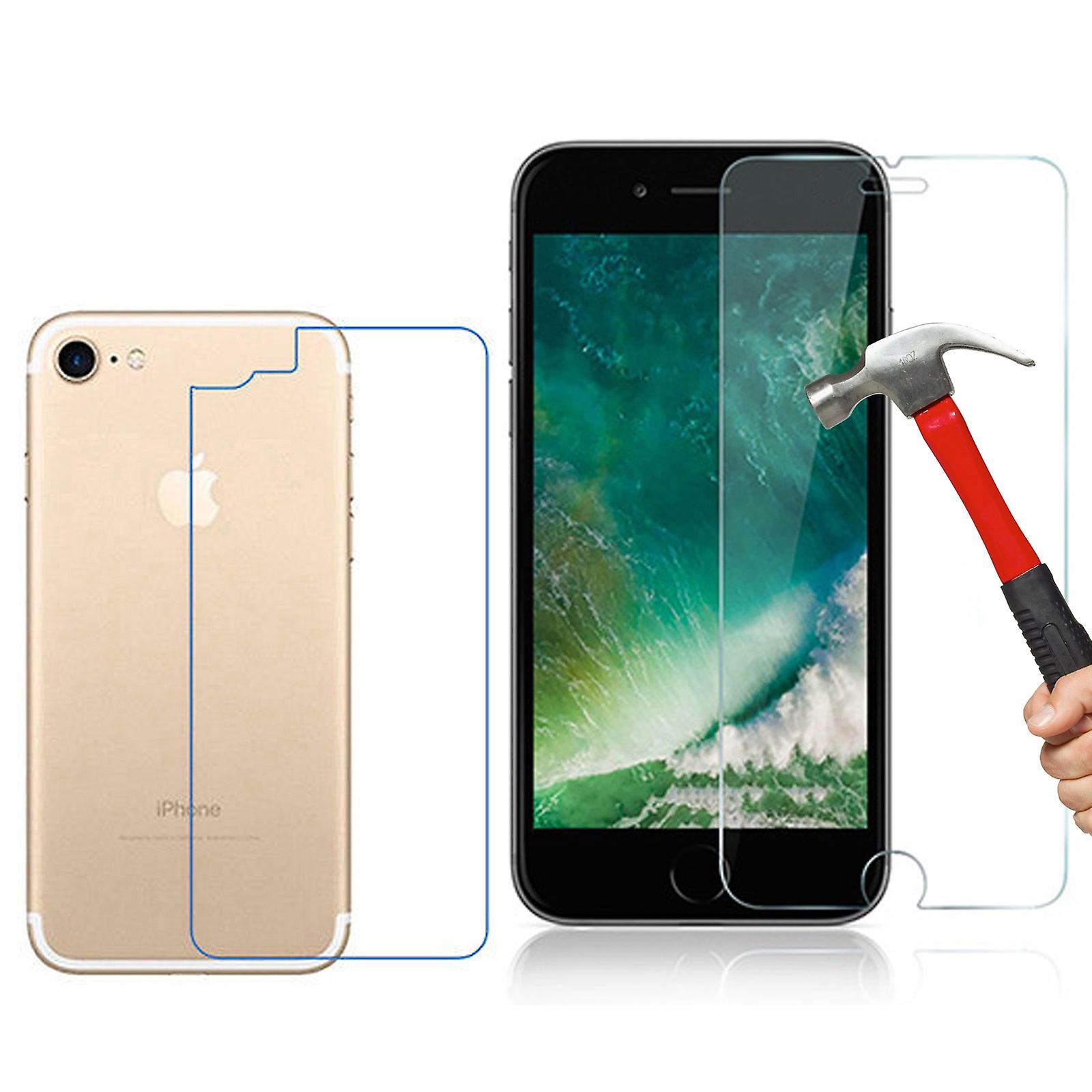 9H Tempered Glass Screen Protector For Apple Iphone 7 Plus Front + Anti-scratch Back