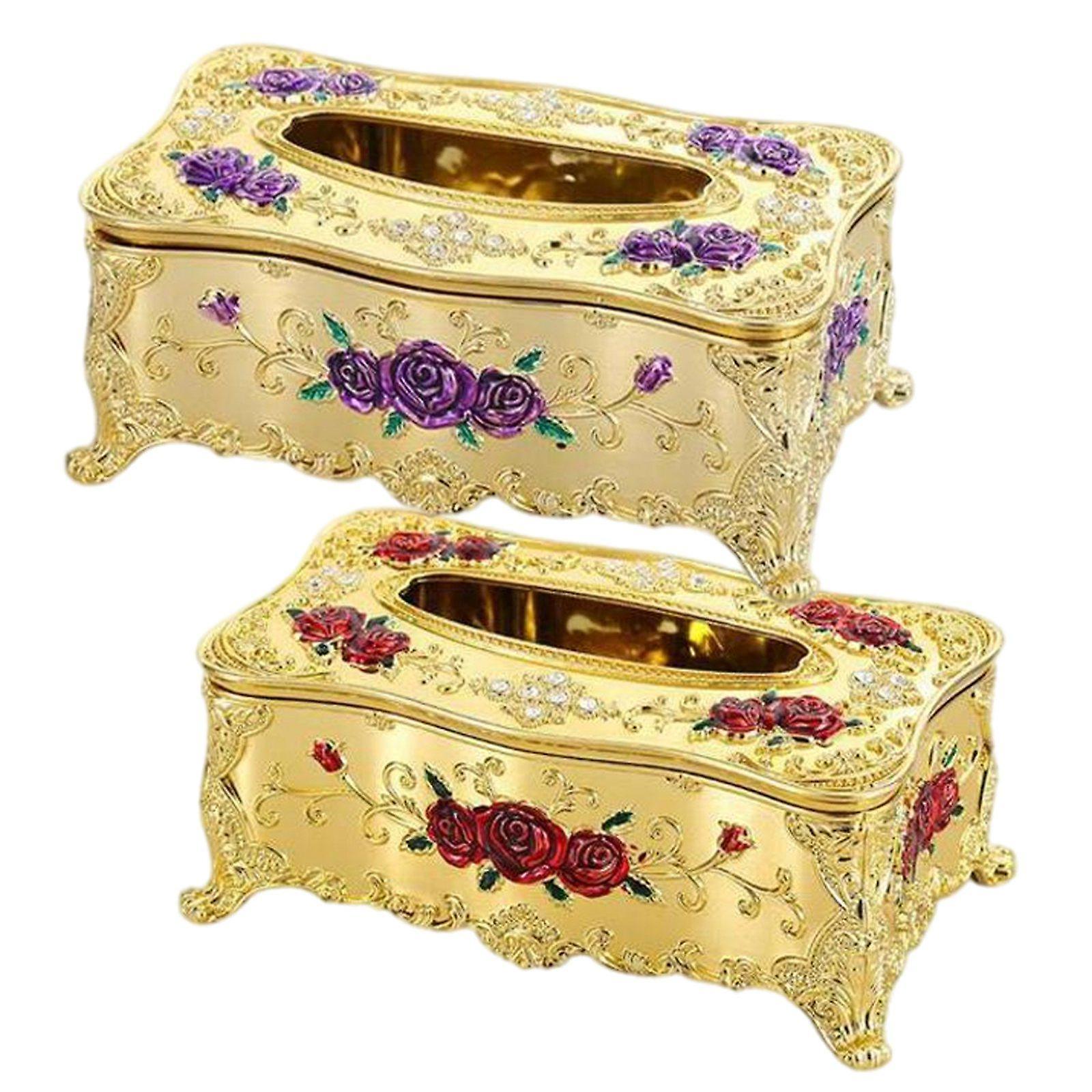 2 Pieces Rectangular Tissue Paper Box Case Holder Cover Holders for Home