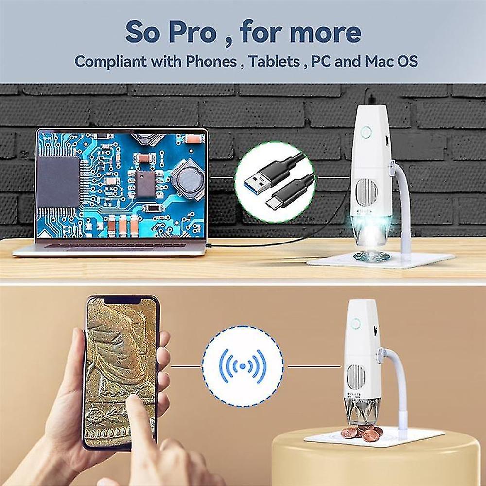 2mp 1080p Wifi Microscope Usb Mobilephone Computers Connecting Microscope Photo Video Taking With 8