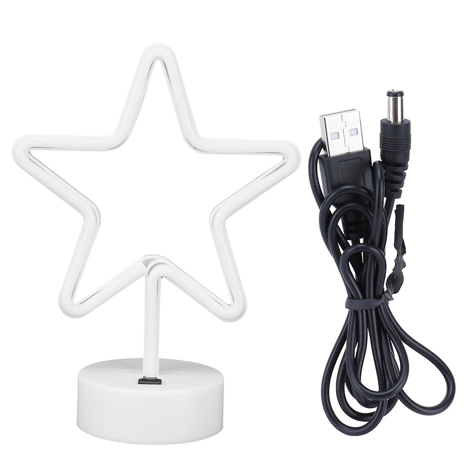 LED Neon Light FivePointed Star Neon Sign Art Decoration for Bedroom Birthday Party Warm Light